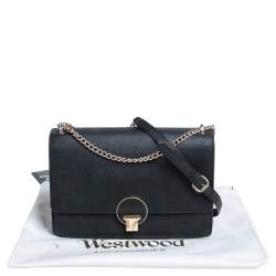 Pre Owned Vivienne Westwood Black Leather Opio Shoulder Bag