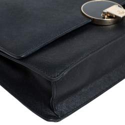 Pre Owned Vivienne Westwood Black Leather Opio Shoulder Bag