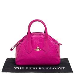 Pre Owned Vivienne Westwood Magenta Embossed Leather Yasmine Satchel