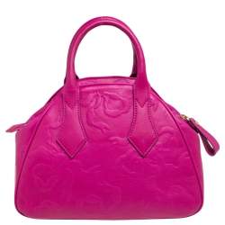 Pre Owned Vivienne Westwood Magenta Embossed Leather Yasmine Satchel