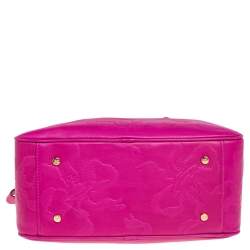 Pre Owned Vivienne Westwood Magenta Embossed Leather Yasmine Satchel