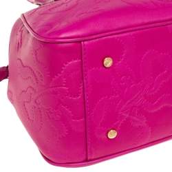 Pre Owned Vivienne Westwood Magenta Embossed Leather Yasmine Satchel