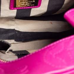 Pre Owned Vivienne Westwood Magenta Embossed Leather Yasmine Satchel