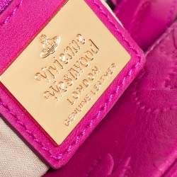 Pre Owned Vivienne Westwood Magenta Embossed Leather Yasmine Satchel
