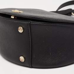 Vivienne Westwood Black Leather Flap Crossbody Bag
