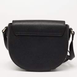 Vivienne Westwood Black Leather Flap Crossbody Bag