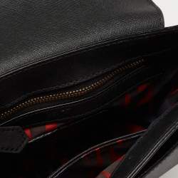 Vivienne Westwood Black Leather Flap Crossbody Bag
