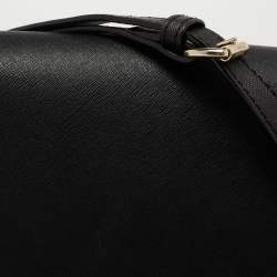 Vivienne Westwood Black Leather Flap Crossbody Bag