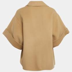 Weekend Max Mara Beige Felt Wool Double Breasted Short Coat S