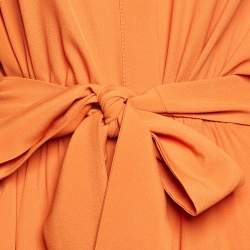 Pre Owned Weekend Max Mara Orange Crepe Pulvino Shirt Dress L