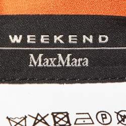Pre Owned Weekend Max Mara Orange Crepe Pulvino Shirt Dress L