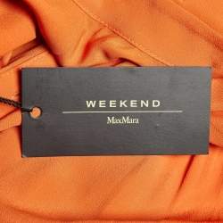 Pre Owned Weekend Max Mara Orange Crepe Pulvino Shirt Dress L