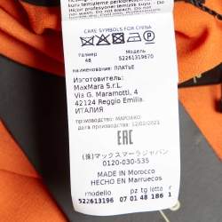 Pre Owned Weekend Max Mara Orange Crepe Pulvino Shirt Dress L