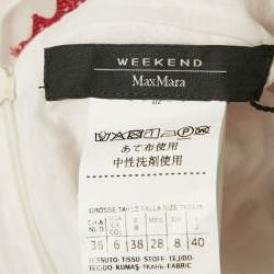 Pre Owned Weekend Max Mara Red Floral Print Cotton Alfiere Dress S