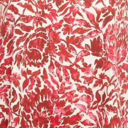 Pre Owned Weekend Max Mara Red Floral Print Cotton Alfiere Dress S