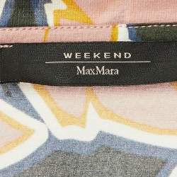 Pre Owned مجموعة تنورة وبلوزة بطبعة وردية قطن وحرير ويكند ماكس مارا صغيرة جدًا / صغيرة