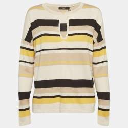 مملوكة مسبقًا Weekend Max Mara Multicolor Striped Silk Blend Top M