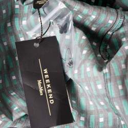 Pre Owned Weekend Max Mara Green Geometric Print Cotton Ravello Wrap Dress XS