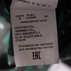 Pre Owned Weekend Max Mara Green Geometric Print Cotton Ravello Wrap Dress XS