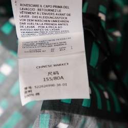 Pre Owned Weekend Max Mara Green Geometric Print Cotton Ravello Wrap Dress XS