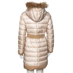 Weekend Max Mara Camel Down & Fur Trimmed Reversible Belted Mino Jacket M