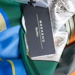 Pre Owned Weekend Max Mara Multicolored Printed Silk Midi Abil Dress XL