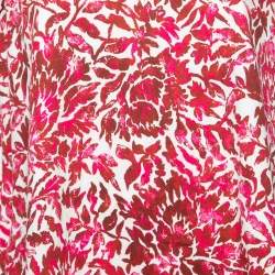Pre Owned Weekend Max Mara Red Floral Printed Cotton Sleeveless Alfiere Dress M