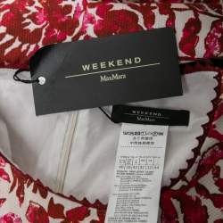 Pre Owned Weekend Max Mara Red Floral Printed Cotton Sleeveless Alfiere Dress M