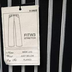 Weekend Max Mara Black Striped Crepe Wide-Leg Trousers M