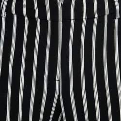 Weekend Max Mara Black Striped Crepe Wide-Leg Trousers M
