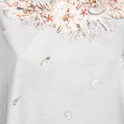 Pre Owned Weekend Max Mara Light Blue Shell Printed & Embellished Cotton Dress M