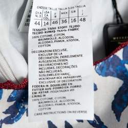 Pre Owned Weekend Max Mara Blue Floral Printed Cotton Filato Midi Dress L