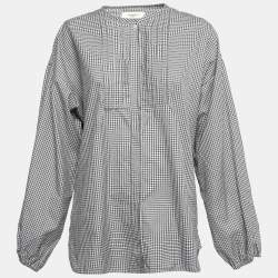 Weekend Max Mara Black Checked Cotton Button Front Tunic M