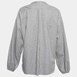 Weekend Max Mara Black Checked Cotton Button Front Tunic M