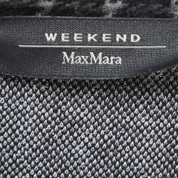 Weekend Max Mara Grey & Black Checked Fleece Maxi Dress 2XL