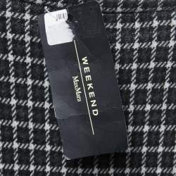Weekend Max Mara Grey & Black Checked Fleece Maxi Dress 2XL