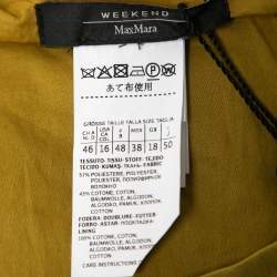 Pre Owned Weekend Max Mara Green Pleated Sleeveless Dress XL