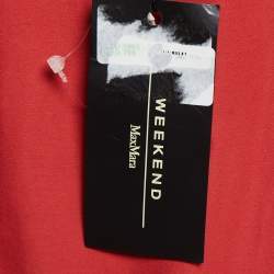 Pre Owned Weekend Max Mara Red Cotton Edam Pleated Dress L