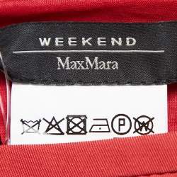 Pre Owned Weekend Max Mara Red Cotton Edam Pleated Dress L