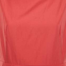 Pre Owned Weekend Max Mara Red Cotton Edam Pleated Dress L