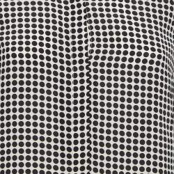 Weekend Max Mara Monochrome Polka Dot Printed Silk Estella Long Sleeve Dress S