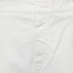 Pre Owned Weekend Max Mara Cream Cotton Afelio Plazzo Trousers M / Waist 34"