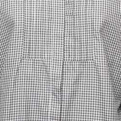 Weekend Max Mara Black Checked Cotton Pleated Front Blouse L