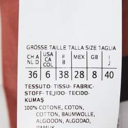 Pre Owned Weekend Max Mara Red Striped Cotton Belted Maxi Skirt S