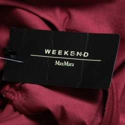 Weekend Max Mara Pink Jersey Tie Detail Geranio Midi Dress M
