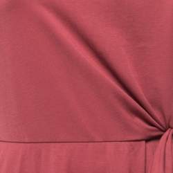 Weekend Max Mara Pink Jersey Tie Detail Geranio Midi Dress M