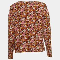 Pre Owned Weekend Max Mara Multicolor Floral Printed Jersey Top L