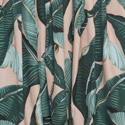 Weekend Max Mara Green Leaf Printed Cotton Pleated Eguale Midi Skirt S