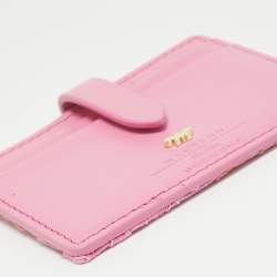 Pre Owned Weekend Max Mara Pink Lace and Leather Card Holder