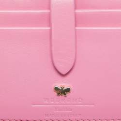 Pre Owned Weekend Max Mara Pink Lace and Leather Card Holder